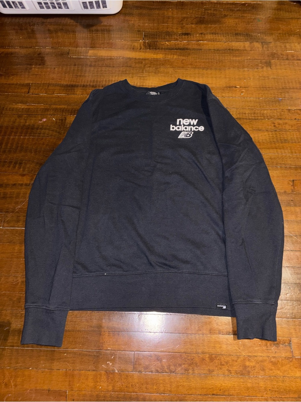 New Balance Women’s Black Crewneck Sweatshirt with White Logo